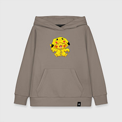 Толстовка детская хлопковая Милый пикачу, цвет: утренний латте