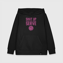 Толстовка детская хлопковая Shut Up And Serve, цвет: черный