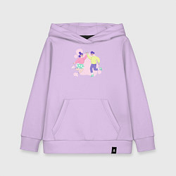 Толстовка детская хлопковая Танец, цвет: лаванда