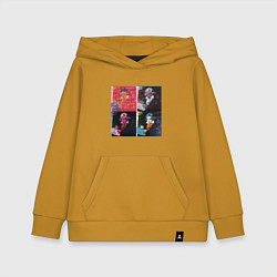 Толстовка детская хлопковая Коллаж Бетховен Энди Уорхол, цвет: горчичный