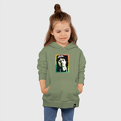 Толстовка детская хлопковая Rapper - Hussle, цвет: авокадо — фото 2