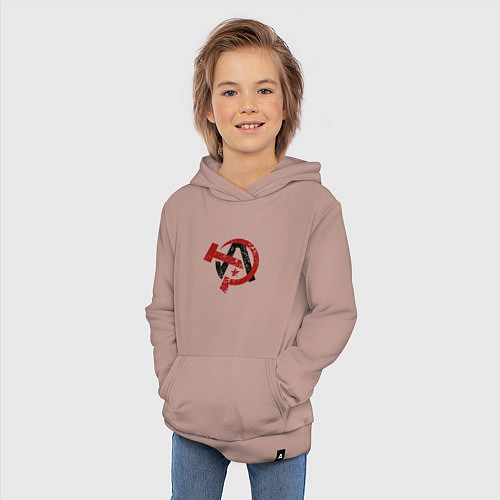 Детская толстовка-худи АНАРХИЯ ANARCHY Z / Пыльно-розовый – фото 3