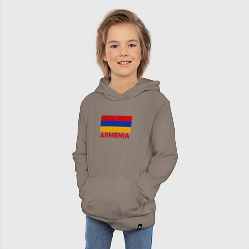 Детская толстовка-худи Armenia Flag / Утренний латте – фото 3