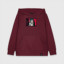Толстовка детская хлопковая Макима из человек бензопила, цвет: меланж-бордовый