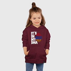 Толстовка детская хлопковая ДНК - Армения, цвет: меланж-бордовый — фото 2