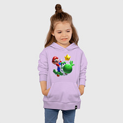 Толстовка детская хлопковая Mario&Yoshi, цвет: лаванда — фото 2
