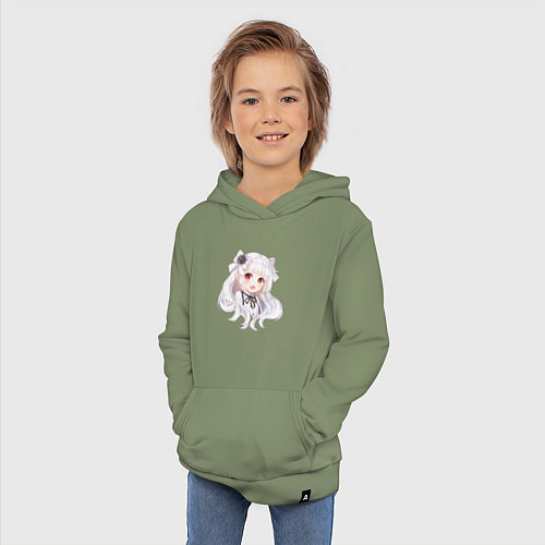 Детская толстовка-худи Белая тян / Авокадо – фото 3