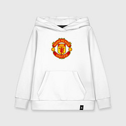 Толстовка детская хлопковая Манчестер Юнайтед логотип, цвет: белый