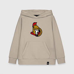 Толстовка детская хлопковая Оттава Сенаторз логотип, цвет: миндальный