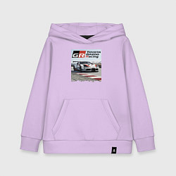 Толстовка детская хлопковая Toyota Gazoo Racing - легендарная спортивная коман, цвет: лаванда