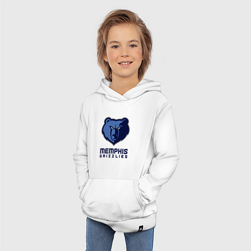 Детская толстовка-худи Мемфис Гриззлис, Memphis Grizzlies / Белый – фото 3