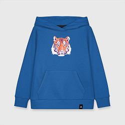 Толстовка детская хлопковая Тигра оранжевый, цвет: синий