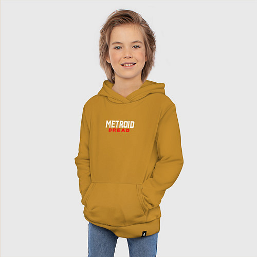 Детская толстовка-худи Metroid Dread Logo / Горчичный – фото 3