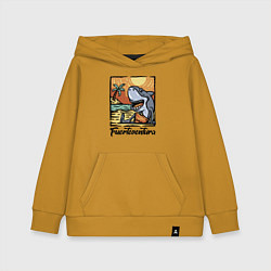 Толстовка детская хлопковая Fuerteventura, beach, цвет: горчичный