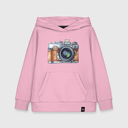 Толстовка детская хлопковая Ретро фотокамера, цвет: светло-розовый