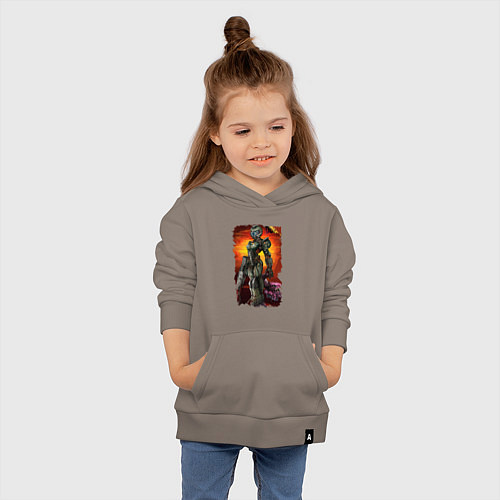 Детская толстовка-худи DOOM GIRL WIN DEMON / Утренний латте – фото 4