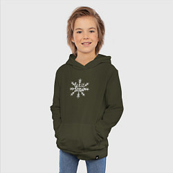 Толстовка детская хлопковая Snowflake Let it snow, цвет: хаки — фото 2