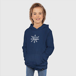 Толстовка детская хлопковая Snowflake Let it snow, цвет: тёмно-синий — фото 2