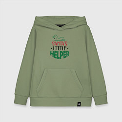 Толстовка детская хлопковая Santas littke helper, цвет: авокадо
