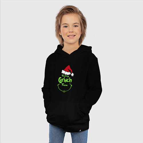 Детская толстовка-худи Resting Grinch Face / Черный – фото 3