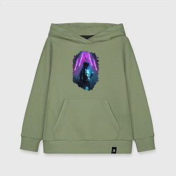 Толстовка детская хлопковая ДЖИНКС, ЛИГА ЛЕГЕНД ARCANE JINX, цвет: авокадо