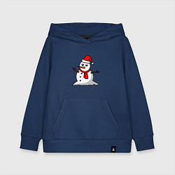Толстовка детская хлопковая Двухсторонний снеговик, цвет: тёмно-синий