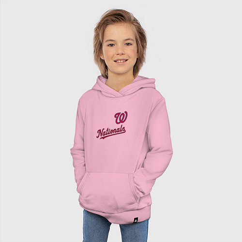 Детская толстовка-худи Washington Nationals - baseball team! / Светло-розовый – фото 3