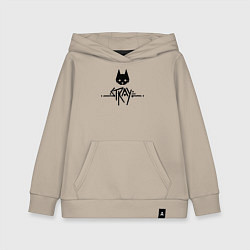 Толстовка детская хлопковая Stray: Black Logo, цвет: миндальный