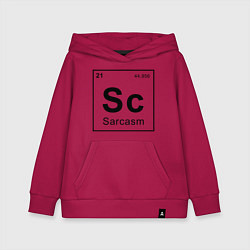 Толстовка детская хлопковая САРКАЗМ - SARCASM, Sc Таблица Менделеева, цвет: маджента