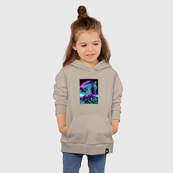 Толстовка детская хлопковая НЕОНОВАЯ ВОЛНА, ЯПОНИЯ, ФУДЗИЯМА JAPAN NEON, цвет: миндальный — фото 2