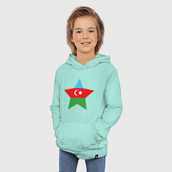 Толстовка детская хлопковая Azerbaijan Star, цвет: мятный — фото 2