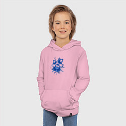 Толстовка детская хлопковая Голубой орнамент Гжель, цвет: светло-розовый — фото 2