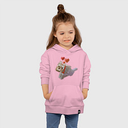 Толстовка детская хлопковая Майнкрафт - милая собачка, цвет: светло-розовый — фото 2
