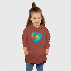 Толстовка детская хлопковая Сердечко Казахстана, цвет: кирпичный — фото 2
