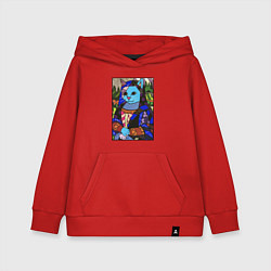 Толстовка детская хлопковая Ромеро Бритто Mona Cat, цвет: красный