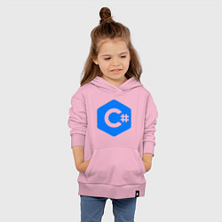 Толстовка детская хлопковая Язык программирования C Sharp, цвет: светло-розовый — фото 2