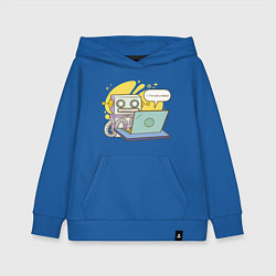 Толстовка детская хлопковая Я не робот Програмерский мем, цвет: синий