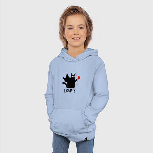 Детская толстовка-худи LOVE CAT WHAT cat / Мягкое небо – фото 3