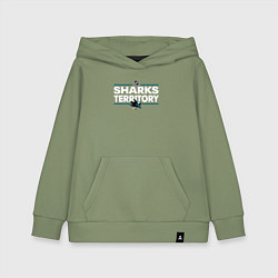 Толстовка детская хлопковая SHARKS TERRITORY САН-ХОСЕ ШАРКС, цвет: авокадо
