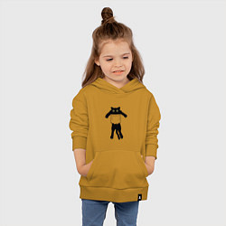 Толстовка детская хлопковая Котенок висит в кармане, цвет: горчичный — фото 2