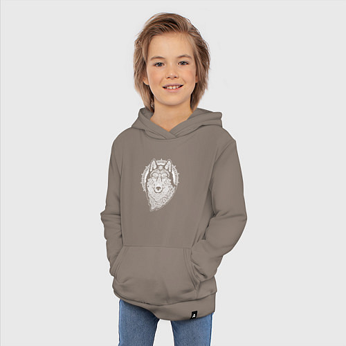 Детская толстовка-худи Northern Wolf / Утренний латте – фото 3