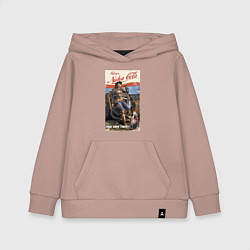 Толстовка детская хлопковая Nuka Cola - raid your first!, цвет: пыльно-розовый