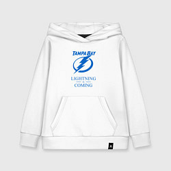 Толстовка детская хлопковая Tampa Bay Lightning is coming, Тампа Бэй Лайтнинг, цвет: белый