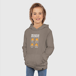Толстовка детская хлопковая Бигль - Охрана, цвет: утренний латте — фото 2