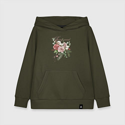 Толстовка детская хлопковая Spring mood Flower, цвет: хаки