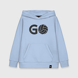 Толстовка детская хлопковая Go Volleyball, цвет: мягкое небо