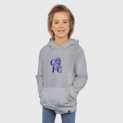 Толстовка детская хлопковая Chelsea Челси Ретро логотип, цвет: меланж — фото 2