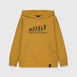 Толстовка детская хлопковая Эволюция - Волейбол, цвет: горчичный