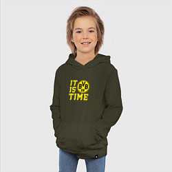 Толстовка детская хлопковая Borussia Dortmund Боруссия Дортмунд, цвет: хаки — фото 2