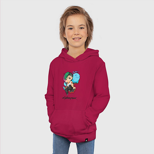 Детская толстовка-худи Cyberpunk 2077 Judy Киберпанк Джуди / Маджента – фото 3